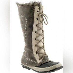 Sorel - Cate the Great Grey Leather Boots - Size 8